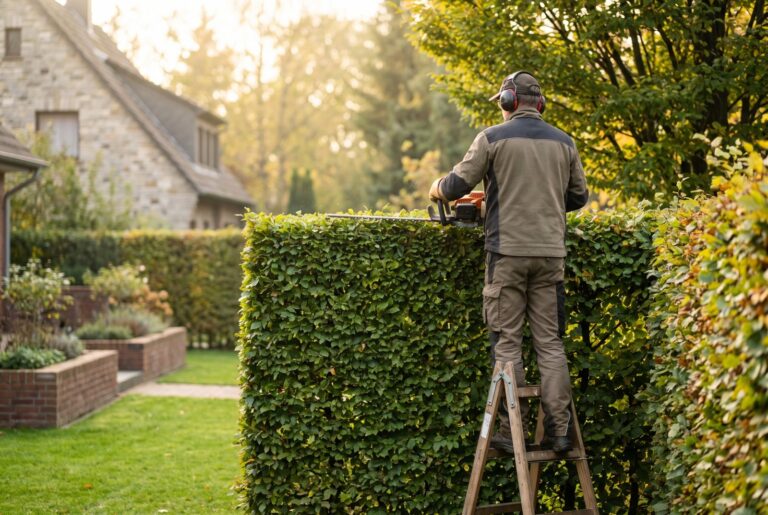 Heckenschnitt einer Hainbuchenhecke in Kolkwitz – Baumpflege Hahm