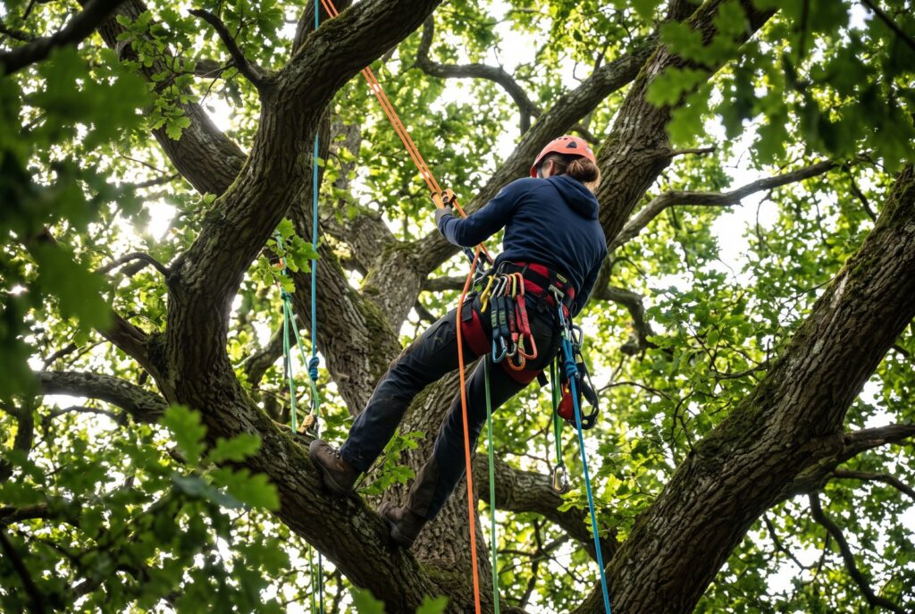 Seilklettertechnik in der Baumkrone – Baumpflege Hahm Kolkwitz
