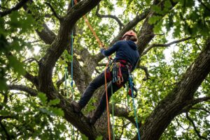 Seilklettertechnik in der Baumkrone – Baumpflege Hahm Kolkwitz